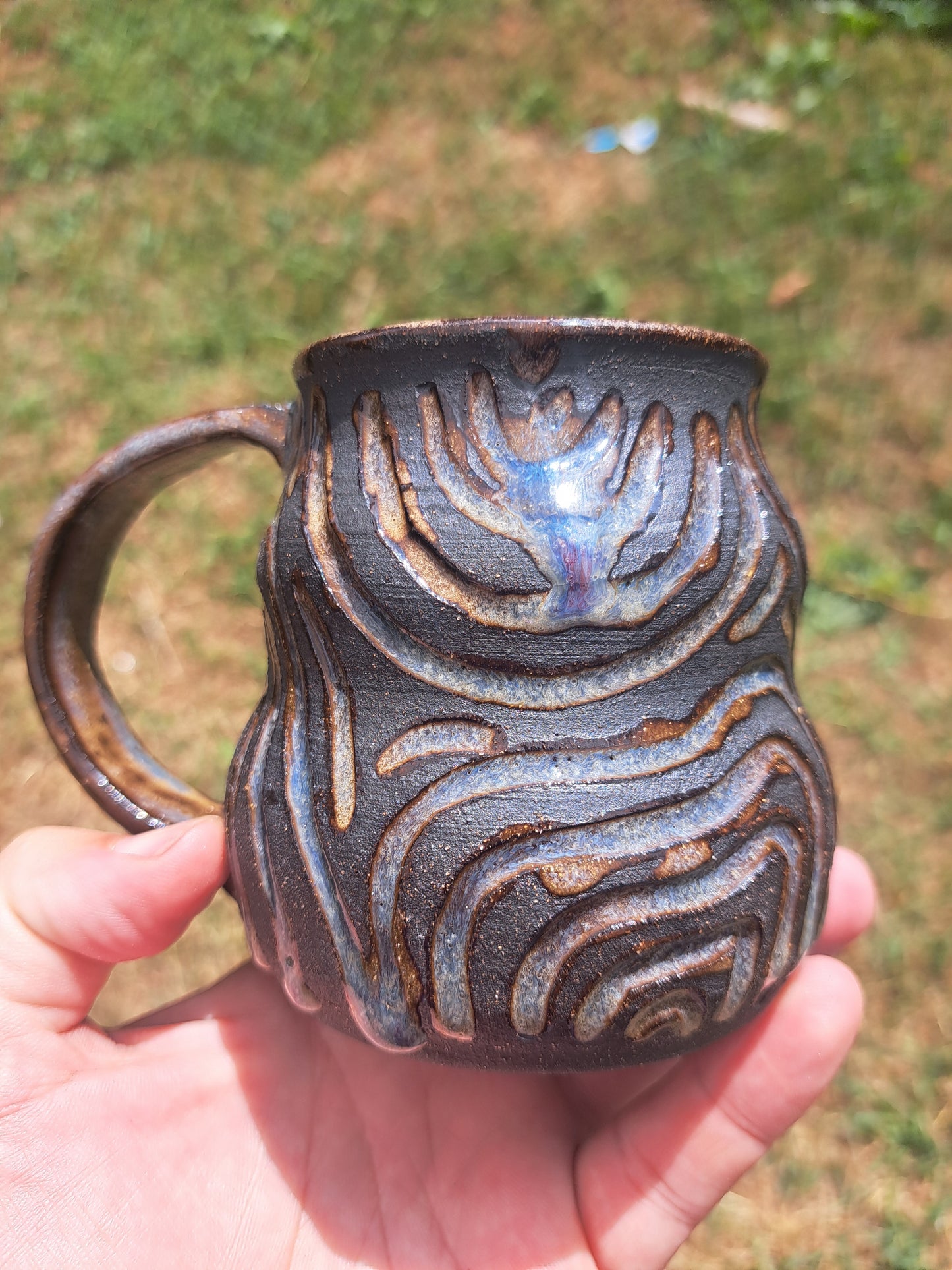 Mug, B3, Frosty Green, Carved