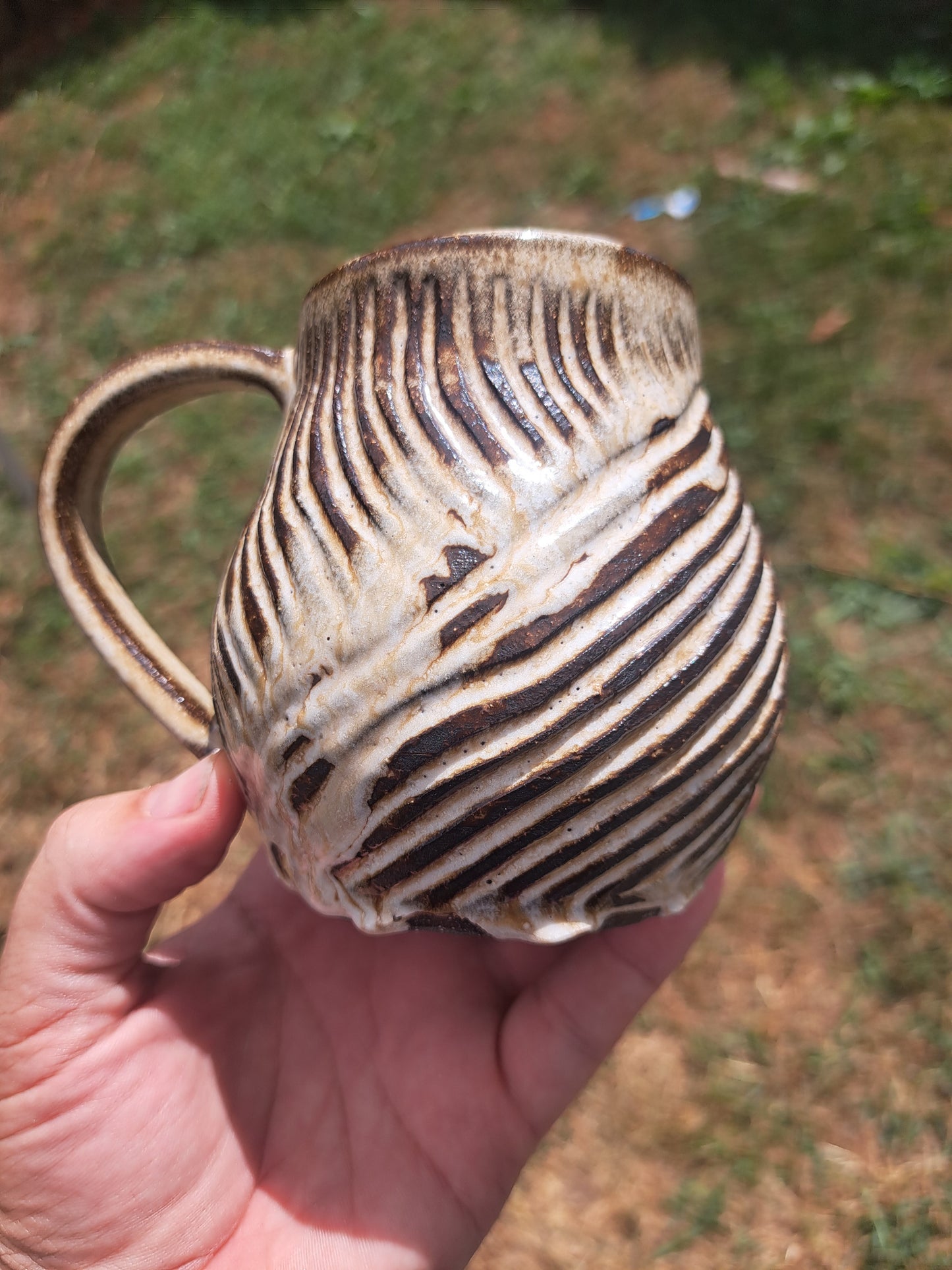 Mug, B3, Frosty White, Carved, Goblined