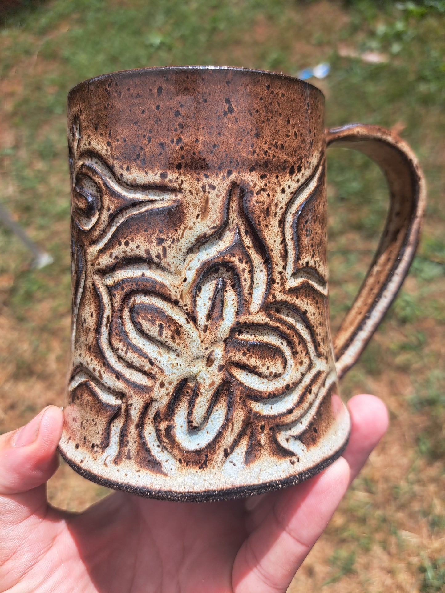 Stein, B3, Soft Celadon, Carved