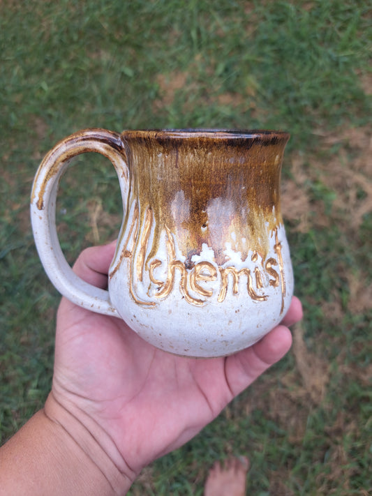 Mug, Identity, 112, Frosty White/Adventurine, Carved, Alchemist