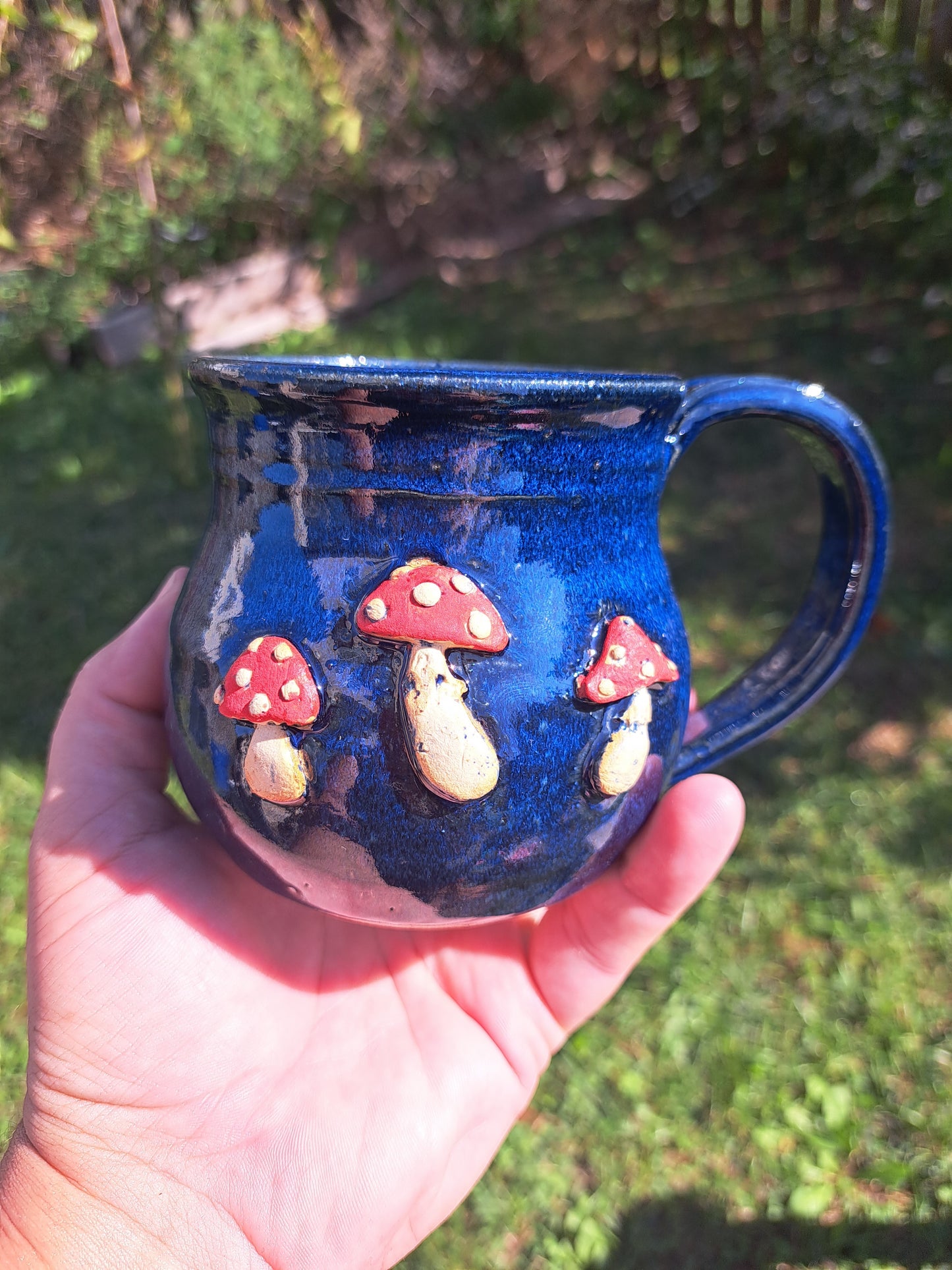 Mug, Identity, CC Blue, carved, sprigged, Goblin Cook