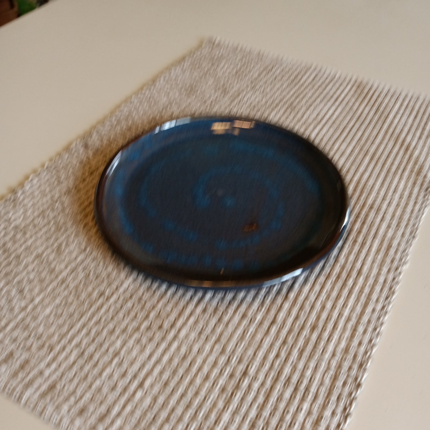 Blue spiral plate