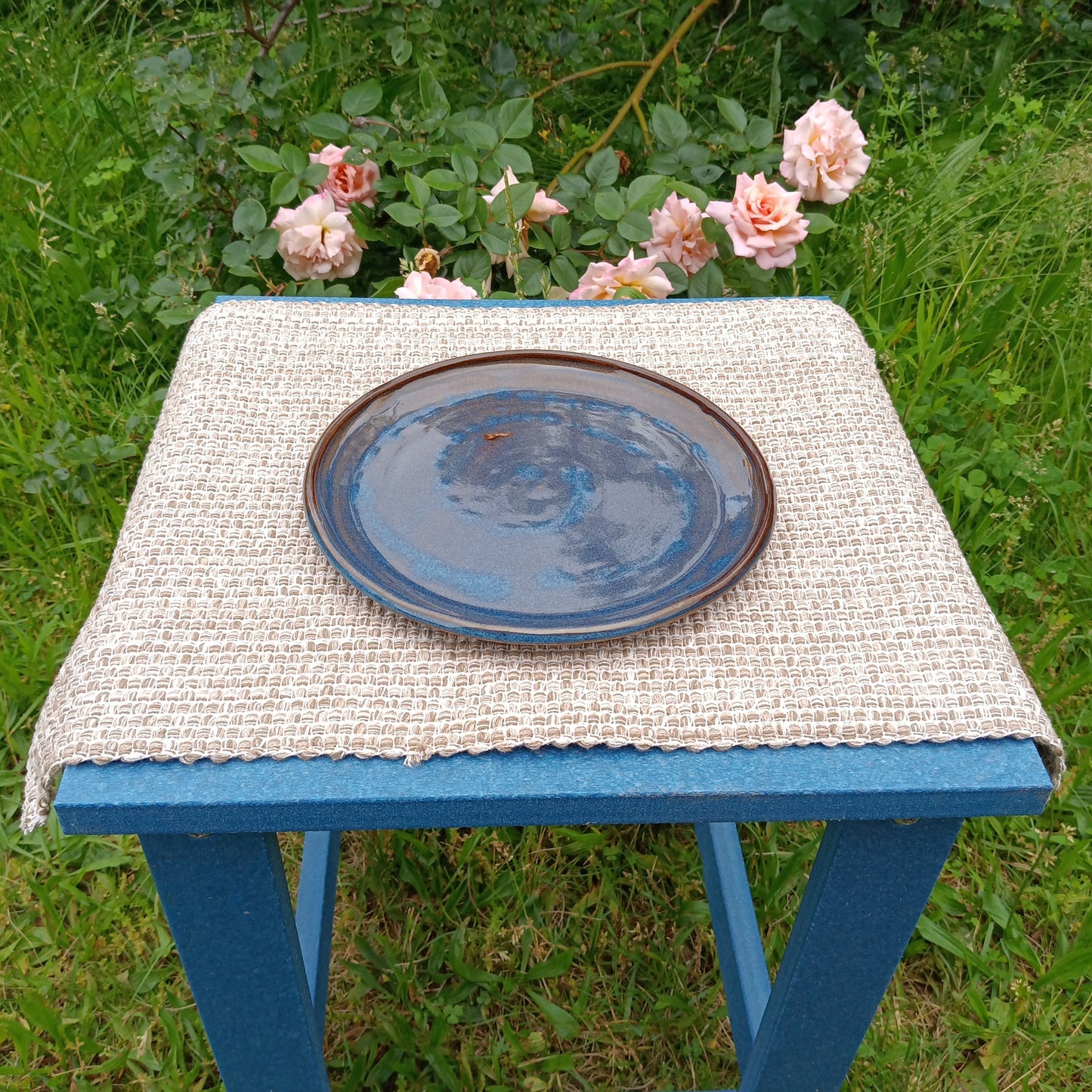 Blue spiral plate