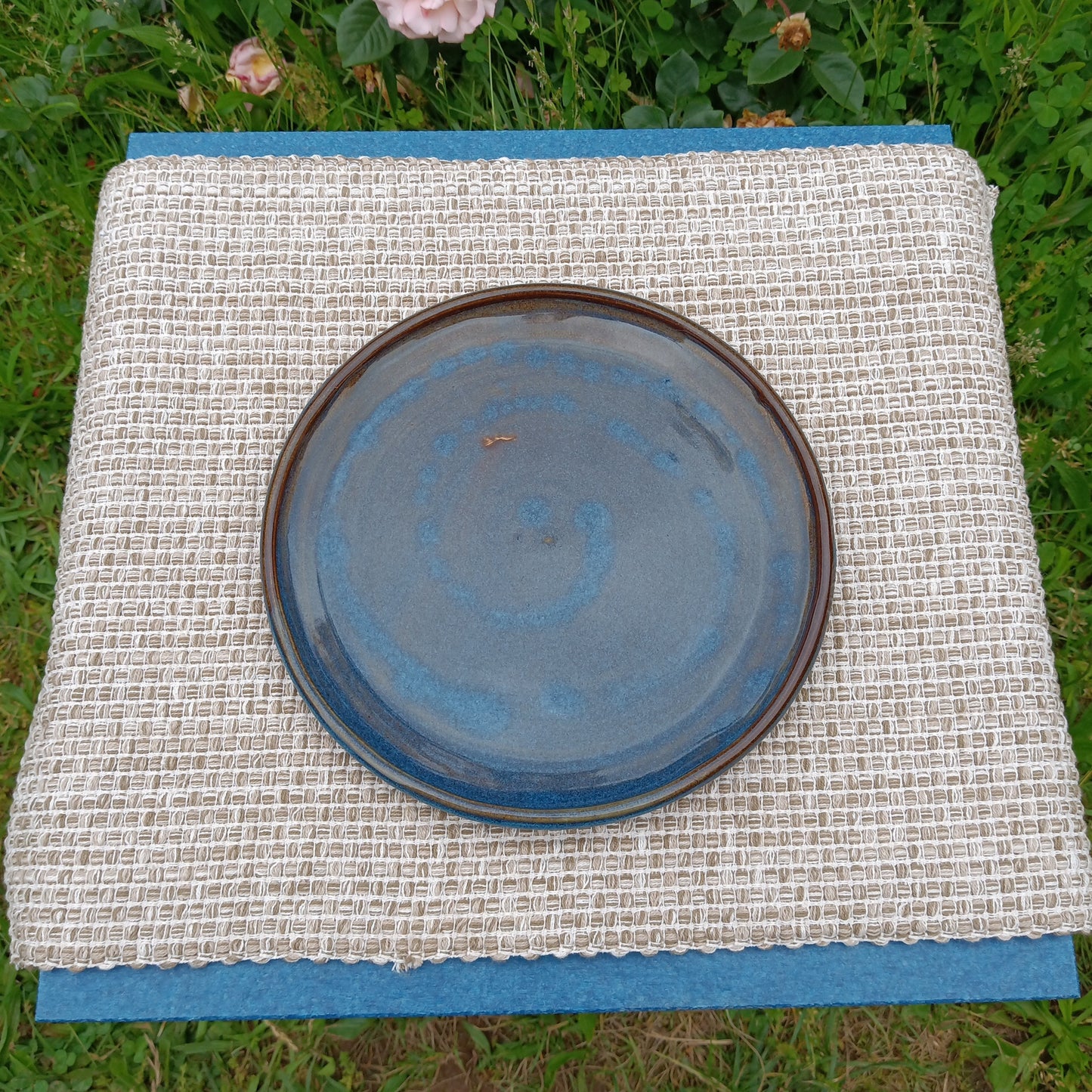 Blue spiral plate