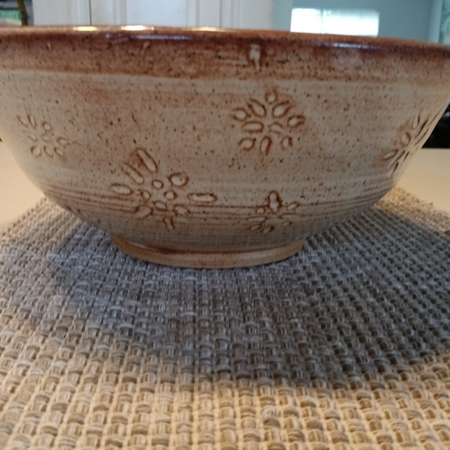 Amber Chrysanthemum Serving Bowl