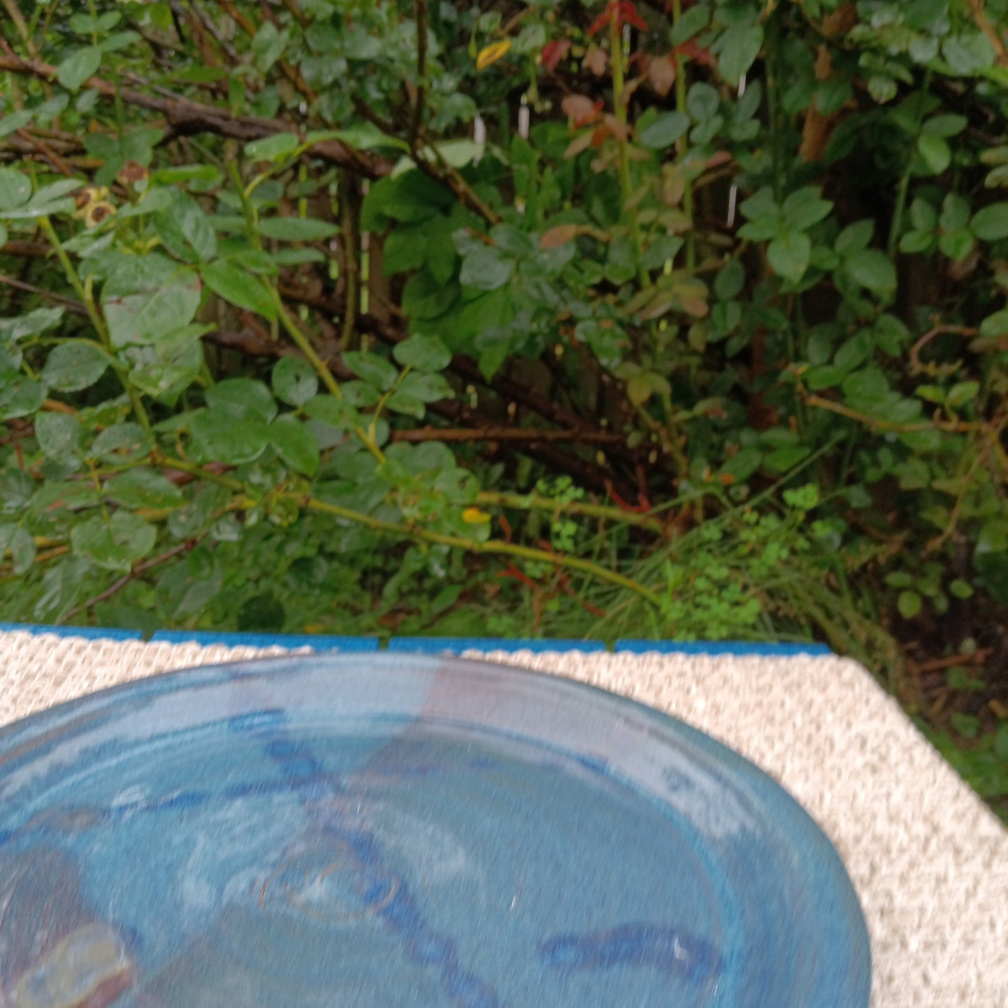 Floating Blue Geometric Plate