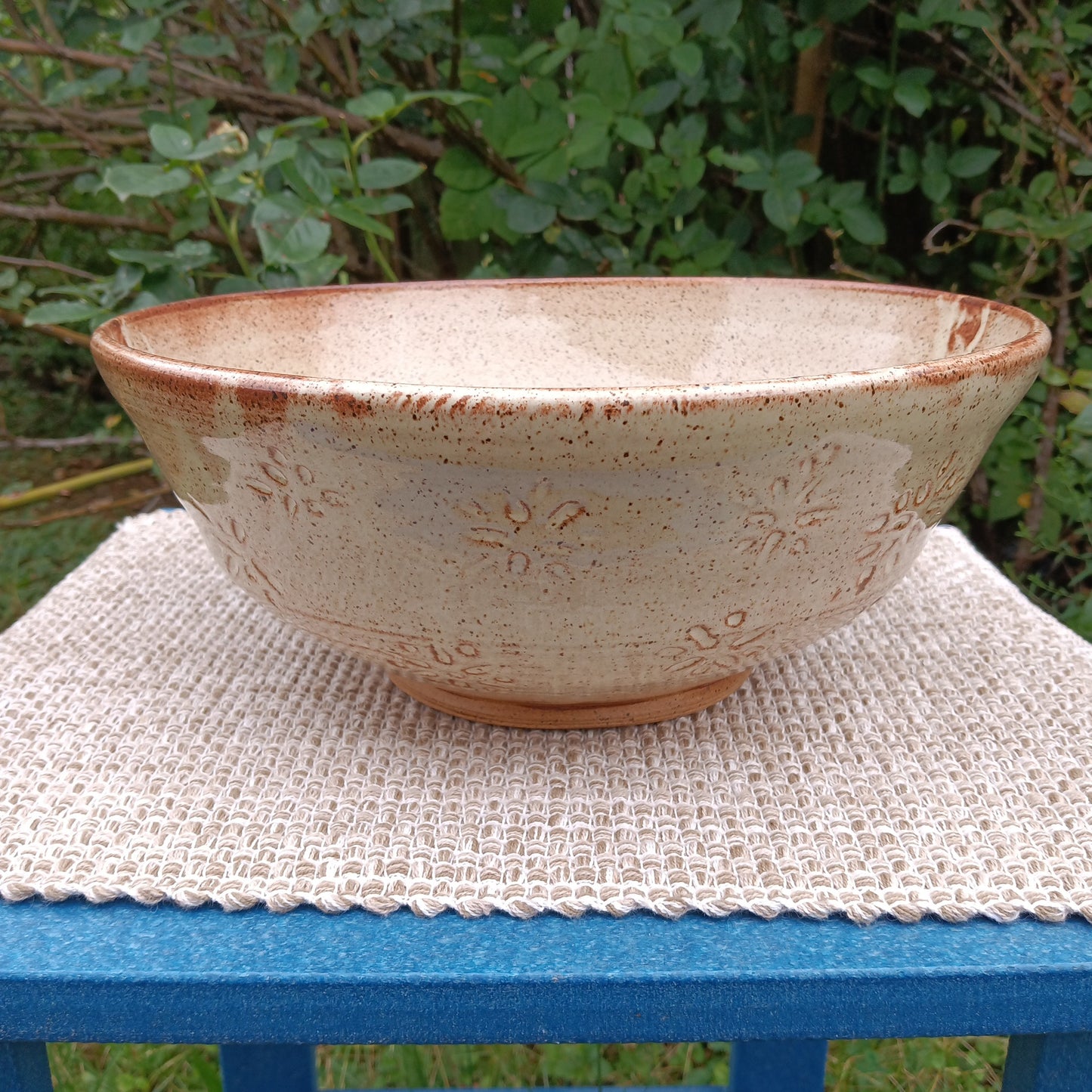 Amber Chrysanthemum Serving Bowl