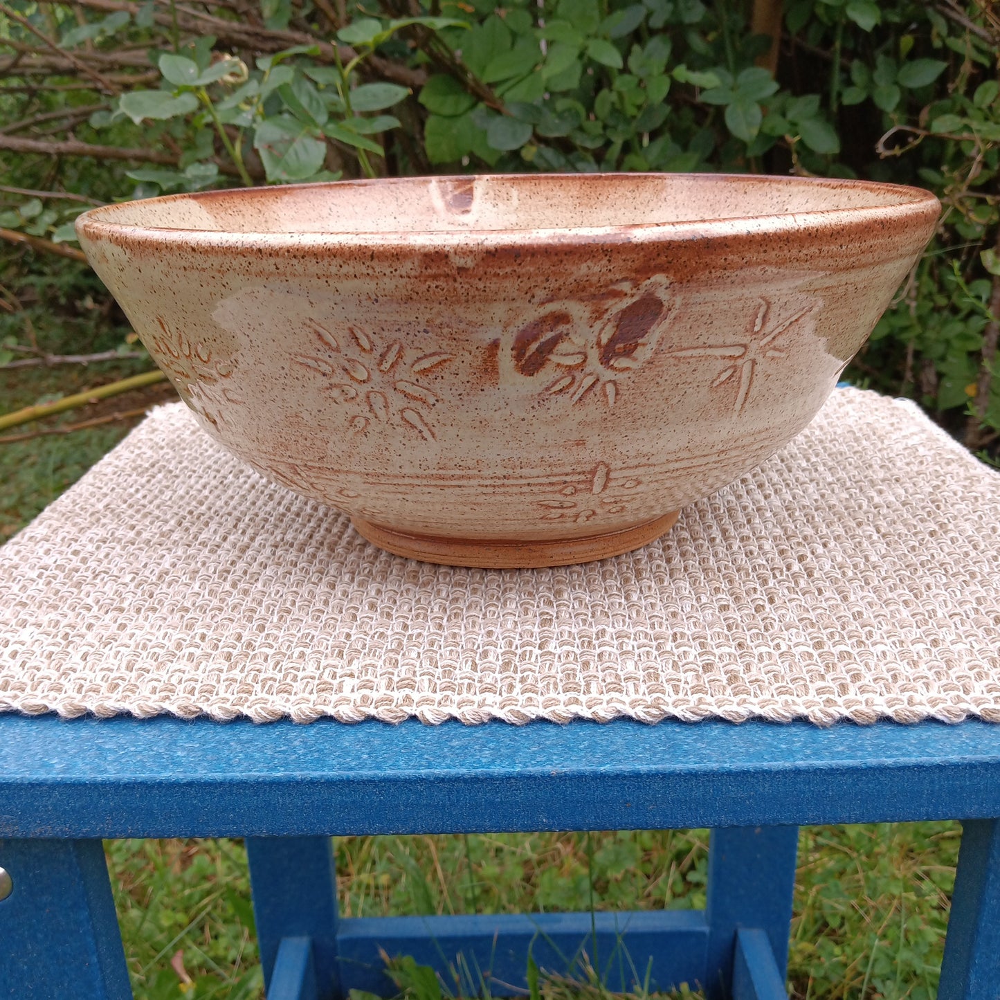 Amber Chrysanthemum Serving Bowl