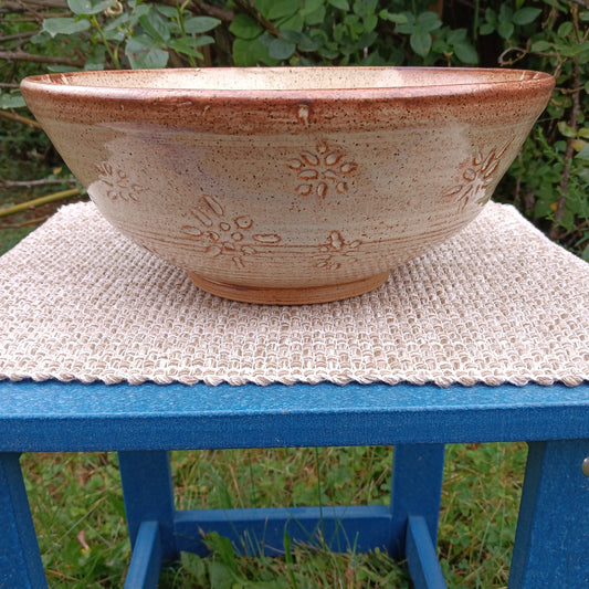 Amber Chrysanthemum Serving Bowl