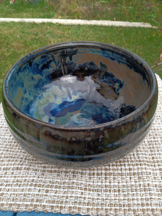 Floating Blue and Tan Serving Bowl