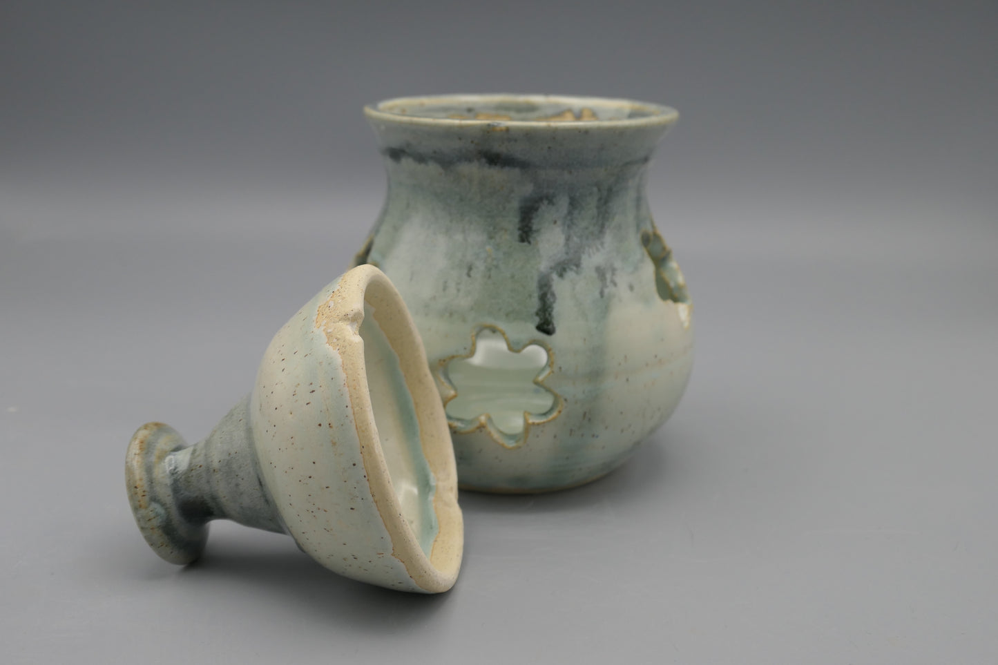 Soft Celadon Garlic Keeper