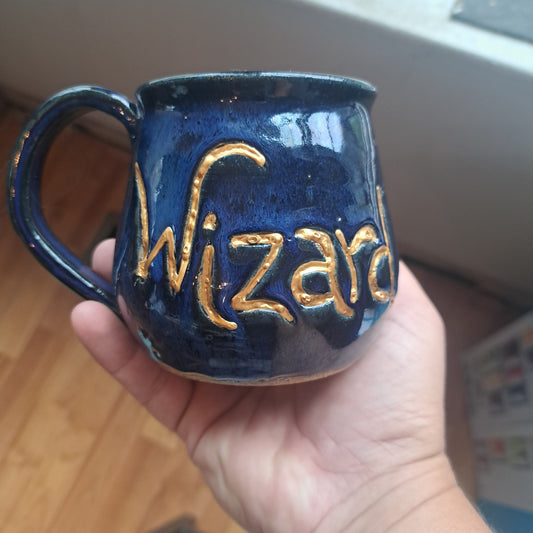 Mug, identity, 112, cc blue, carved, wizard