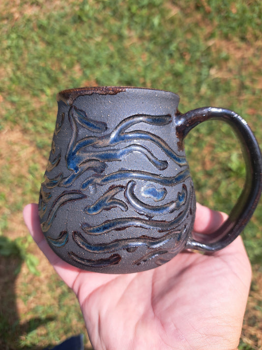 Mug, Black Clay/Floating blue