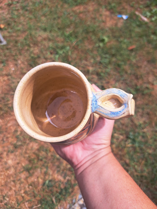 Mug, 55, Copper Red, Carved