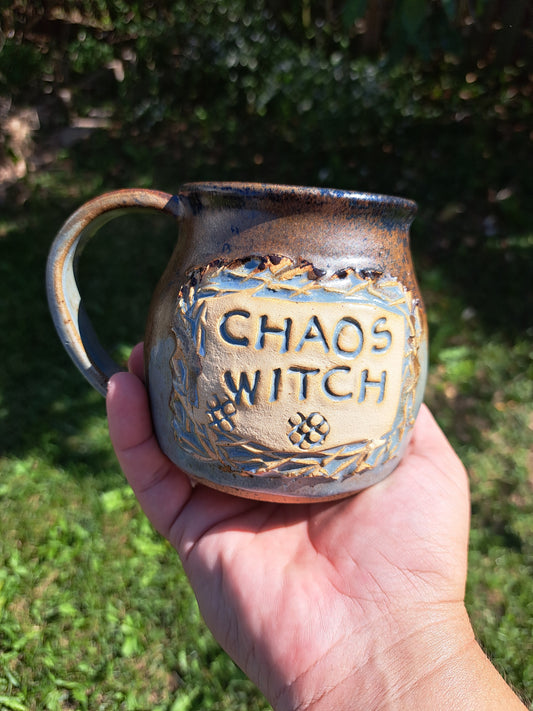 Mug, Identity, 55, SaxPeri/Adventurine, Sprigged, Chaos Witch