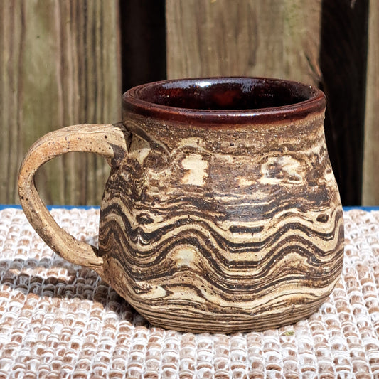 Mug, Agateware, Faceted,