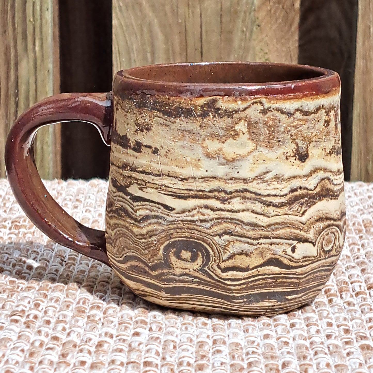 Mug, Agateware, Faceted, Smoky Merlot liner