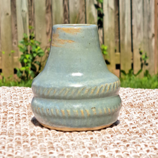 Bud Vase, carved, 55, Frosty Green